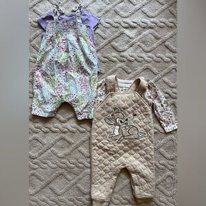 Baby Girl 6-9M Disney Outfit Bundle - 2pc Bambi Outfit Sets, Lot Of 2